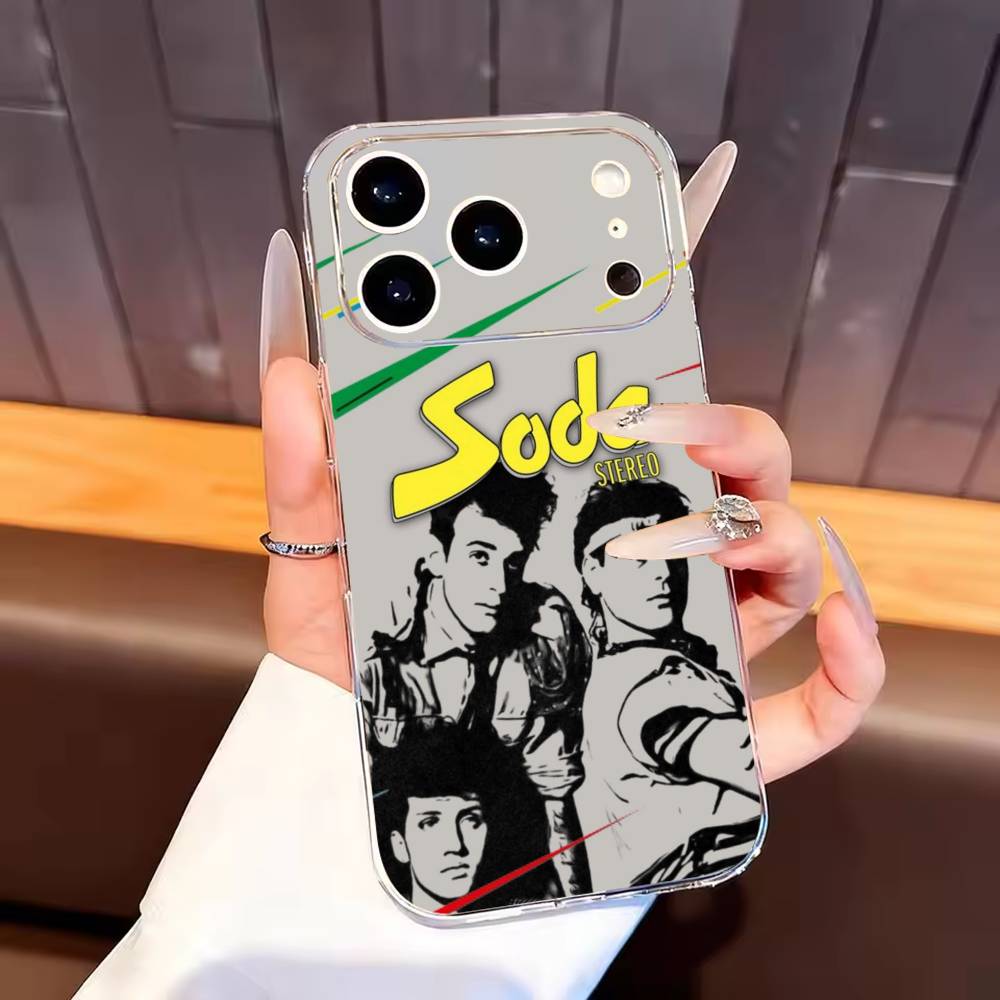 

Чехол для телефона Rock Band S-Soda S-Stereo для iPhone 17, 16, 15, 14, 13, 12, 11 Plus, Pro Max Мягкий прозрачный чехол iPhone14