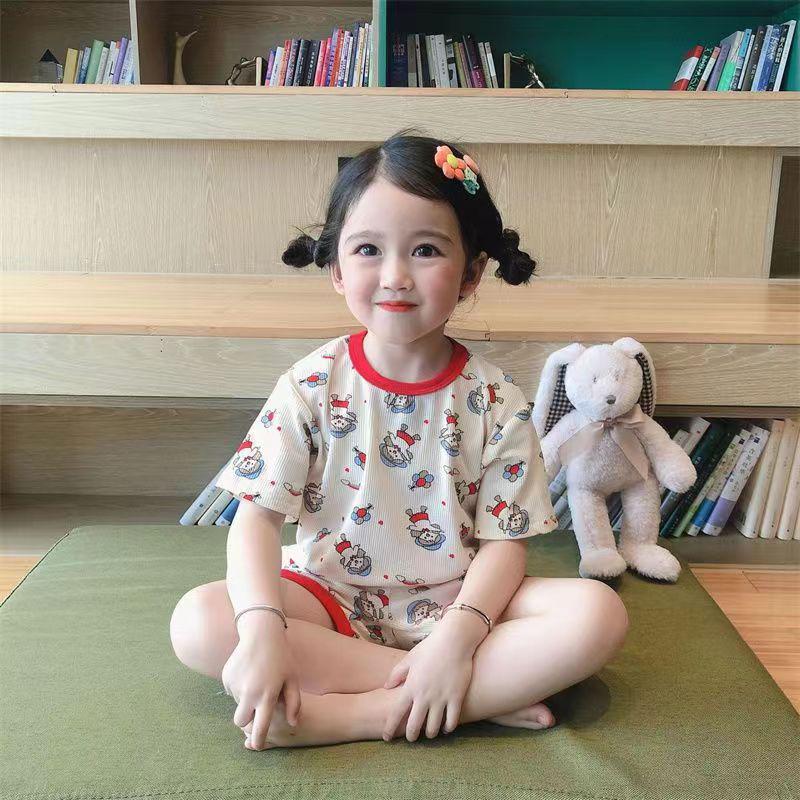 Ice Silk Baby Summer Pajamas - Short-Sleeved and Loose Fit for Boys and Girls