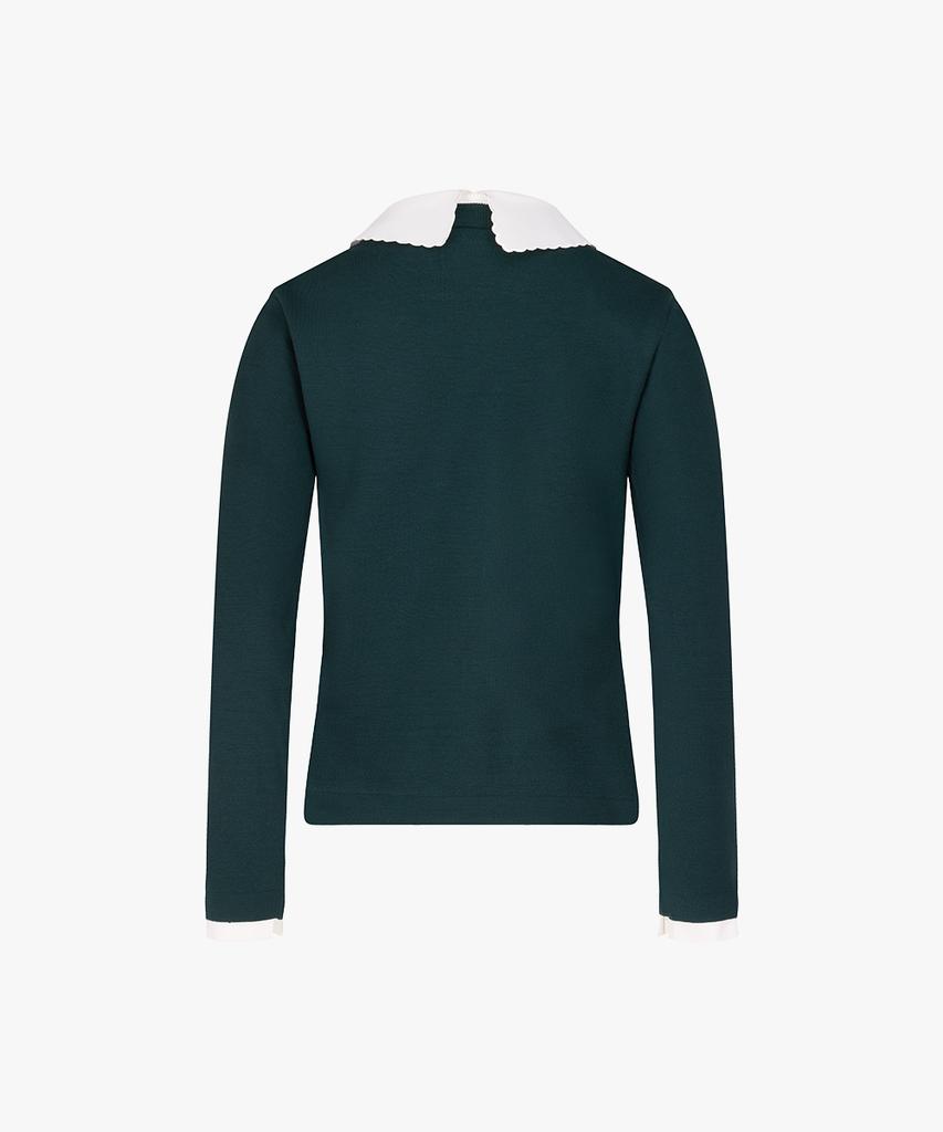 FAIRLIAR GOLF Lace Collar Detachable Knit (Dark Green)
