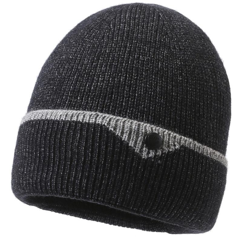 

Мужская осенне-зимняя ветрозащитная и морозостойкая шапка для езды на велосипеде, бархатная и утолщенная теплая шерстяная шапка, модная вязаная шапка-пуловер для защиты ушей One size