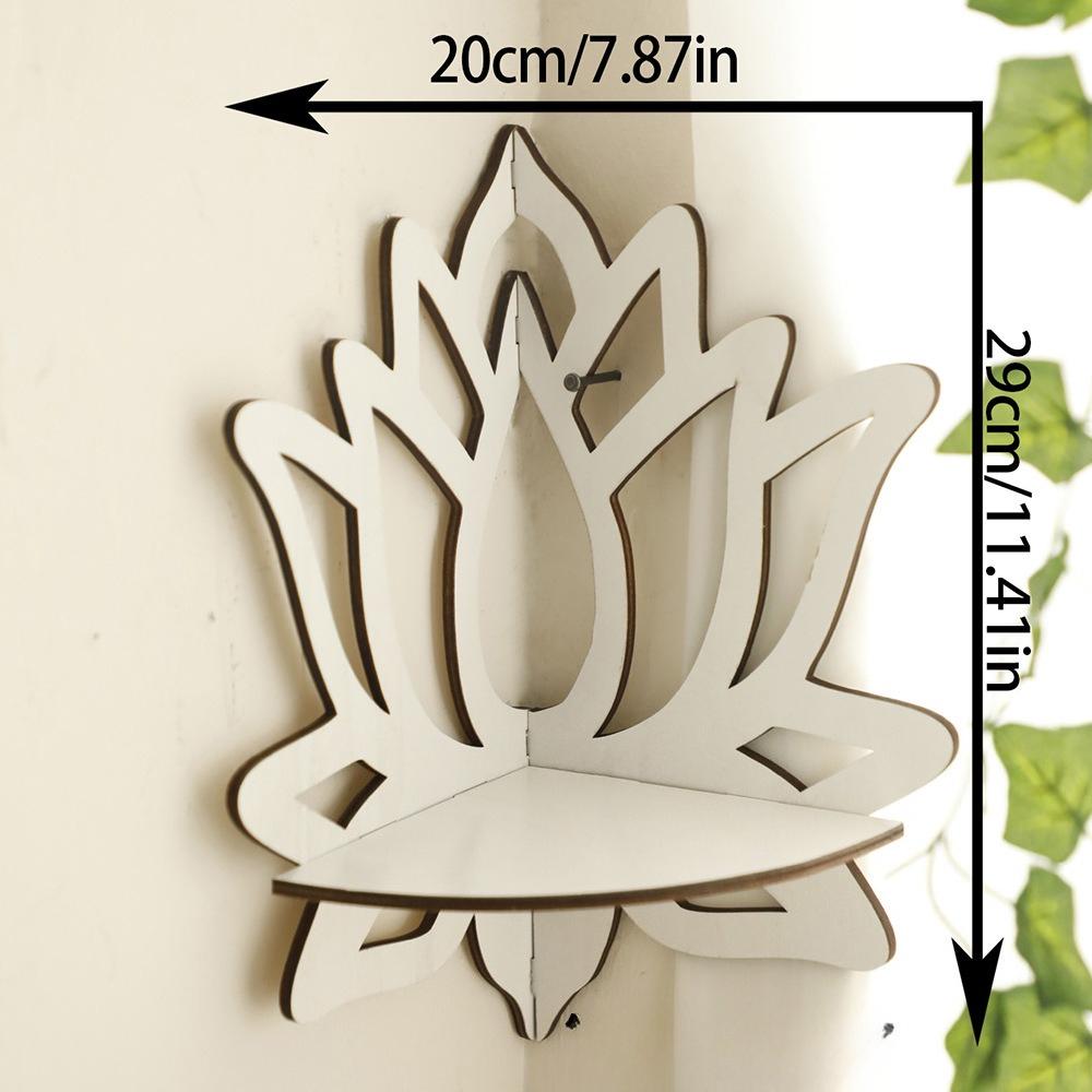 Butterfly Floating Wall Shelf Crystal Shelf Lotus Display Room Ornaments Modern Home Decoration Rack Home Wood Decor Aesthetic