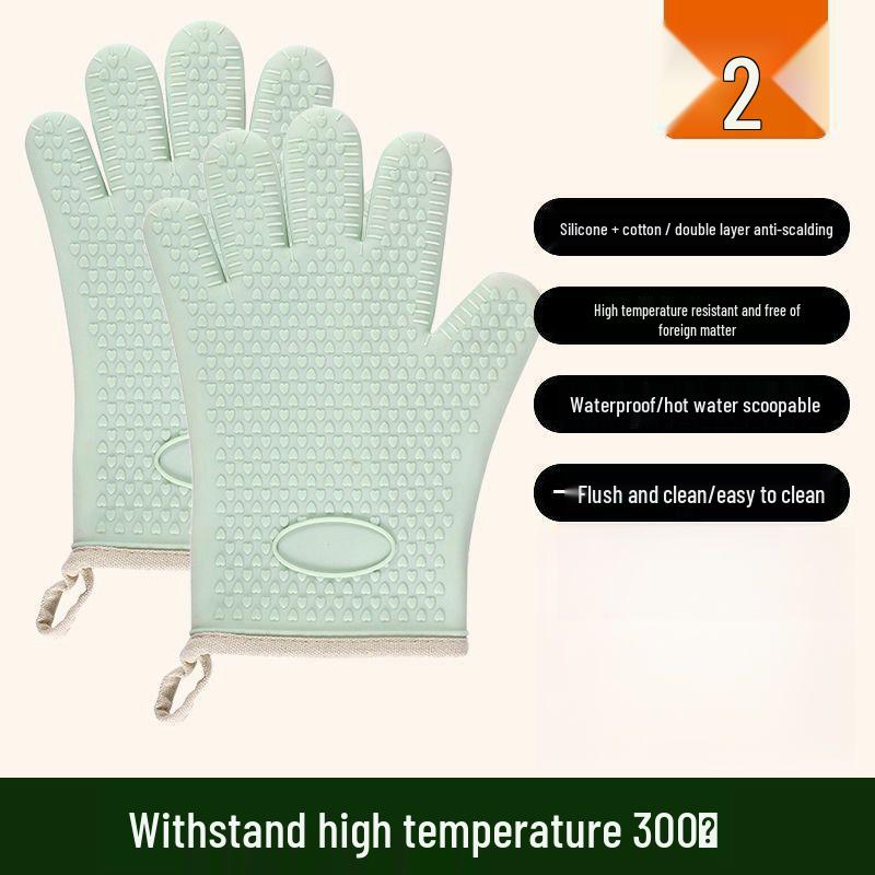 Heat-Resistant Non-Slip Silicone Oven Gloves for Baking Silicone Material