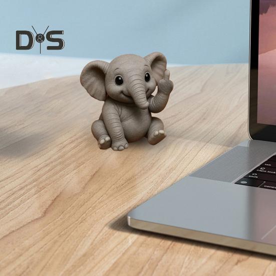 Middle Finger Animal Ornament Synthetic Resin Statue Realistic Design Sculpture Funny Humorous Home Decoration