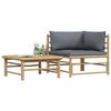 Maison Exclusive - Salon de jardin 2 pcs avec coussins gris foncé Bambou