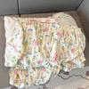 Women's Summer Cotton Pajama Set - Sweet Cardigan, Short Sleeve Top, and Shorts for Home Wear