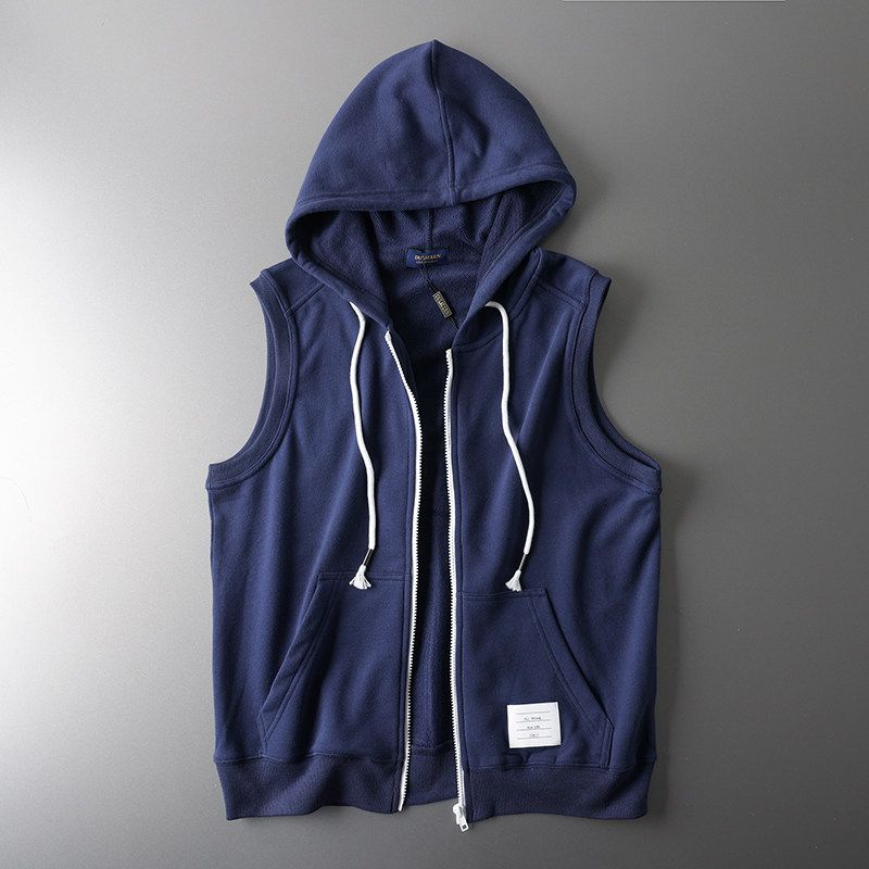 Sleeveless Hoodie Men's Fashion Brand American Vest Vest Foreign Trade Export Original Overplus Order Men's Clothing Knit Cardigan Vest