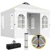 Folding Tent 3x3 M Pop-up with UPF50+ 4 Removable Sides Adjustable Height and Carry Bag White