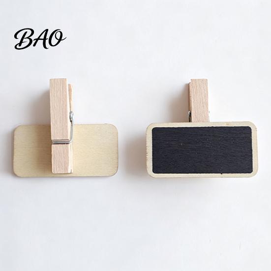 Blackboard Place Card Holders 10PCS Mini Clips/Signs with Wooden Stands, Reusable Small Chalkboard Rustic Log Style Message Clips Signs, Display Clip