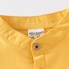 Men's Short Sleeve Cotton Shirt Mandarin Collar Casual Soft Wicking Breathable for Everyday Wear