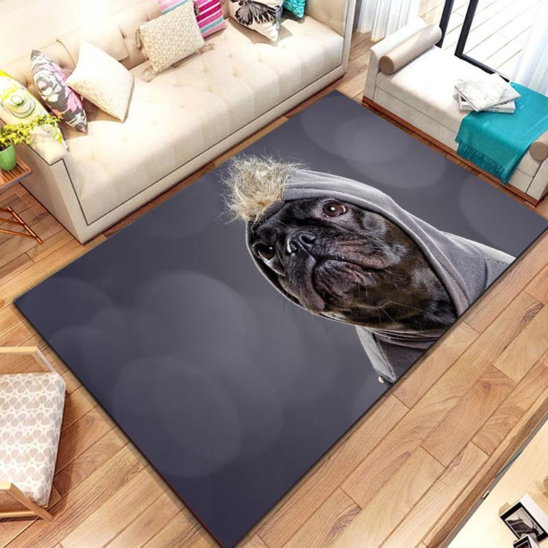 Lovely Pug Dog Water Absorption Anti-Slip Door Mat Cartoon Cute Animal Carpets Bedroom Rugs Decorative Stair Mats Home Decor