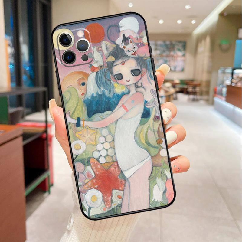 Cartoon Aesthetic Aya Takano Phone Case For iPhone 17 16 15 14 13 12 11 Pro Max mini 16 Plus 16e 17 Air Protective Cover