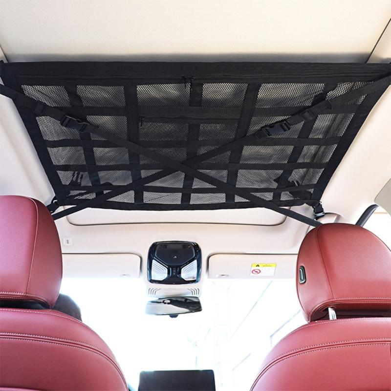 Soft Goods Roof Storage Net for Cars with Reinforced Mesh Panel and Four Point Roof Handle Mount for Cabin Order