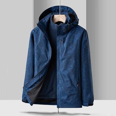 Men's Couple's Three-in-one Maple Leaf Jacket Fleece Lining Windproof and Waterproof Mountaineering Suit Two-piece