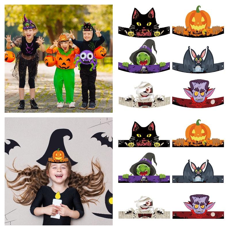 New Halloween Paper Hats For Children's Parties Wholesale Decorations