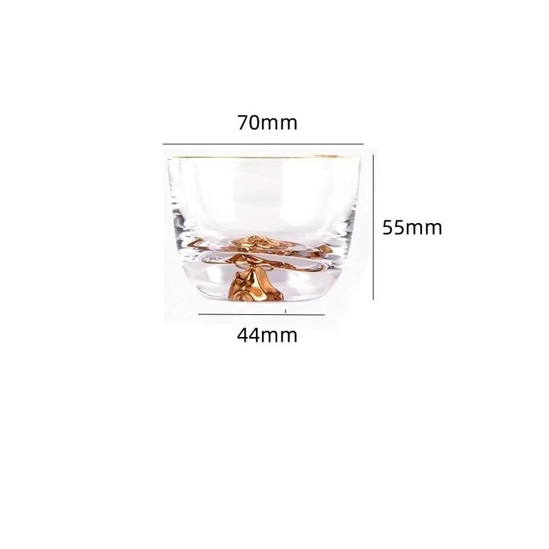 100ml Retro Fuji Mountain Cup Japanese Handmade Tea Cup Japanese Glass Cup Tibetan Mountain Water Glass Whiskey Wine Glass