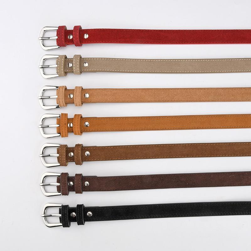 Korean Style Matte Retro Women's Belt Alloy Pin Buckle Four Seasons Versatile Jeans Casual Decorative Leather Trousers Belt for Women