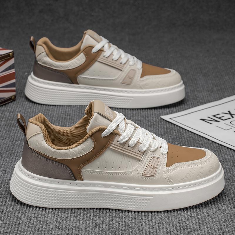 

Мужские повседневные модные кроссовки для скейтбординга на четыре сезона, удобные для студентов, трендовые кроссовки для мальчиков с мягкой подошвой, дышащая обувь 44 коричневый/бежевый