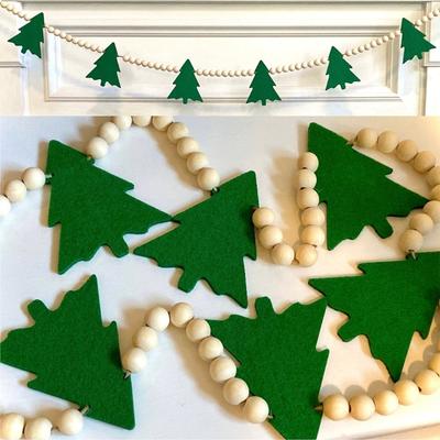 Felt Fireplaces Hanging Christmas Decoration with Beads for Festival Top Sale