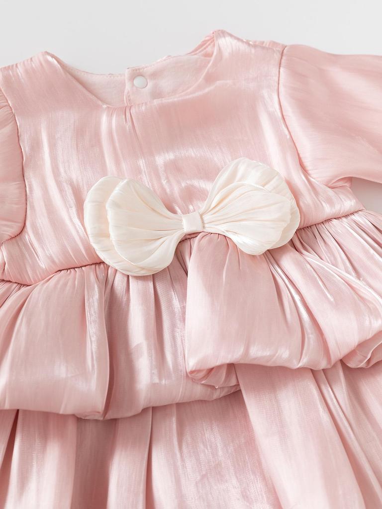 Spring & Autumn Newborn Tutu Bodysuit: Baby Girl Full Moon 100-Day Celebration Dress with Diaper Cover.