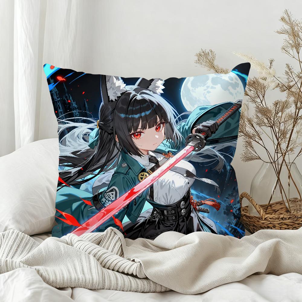 Zenless Zone Zero Hoshimi Miyabi Pillow Case Bedroom Sofa Living Room Backrest Decoration Square Cushion Nap Time