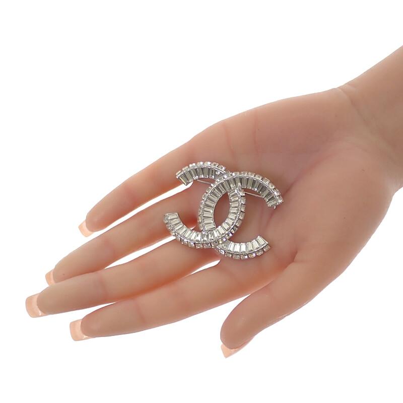Chanel AB63085 Y02003 Z3502 Brooch Silver Metal/crystal Women