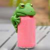 Frog Can Lid Lily Pad Cup Holder Set Reusable Soda Can Cover Secure Can Lids with Cup Holder Whimsical Drink Accessories