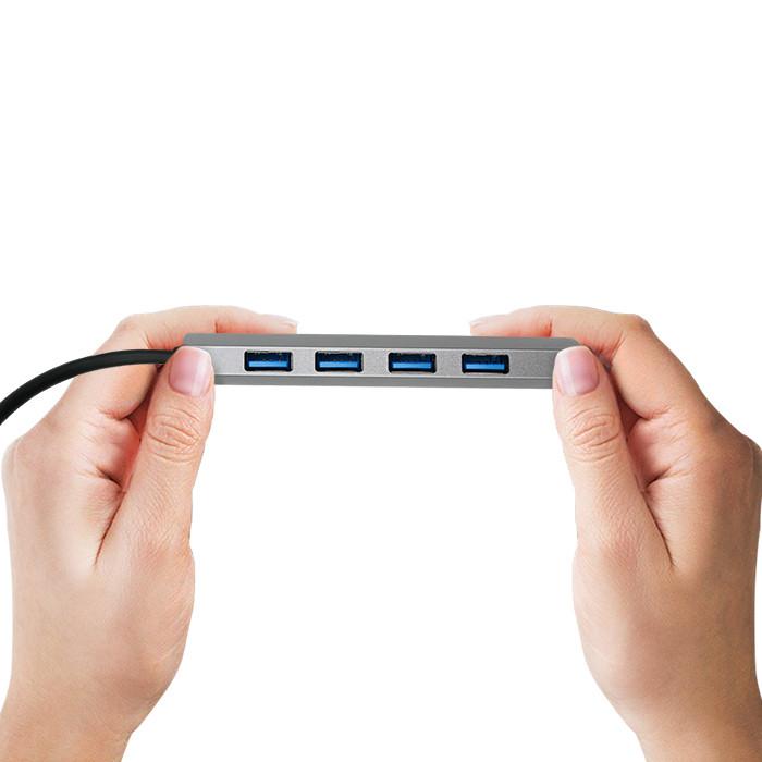 Adattatore Hub Qoltec USB-C 3.1 5 in 1 | 4x USB 3.0 | DC