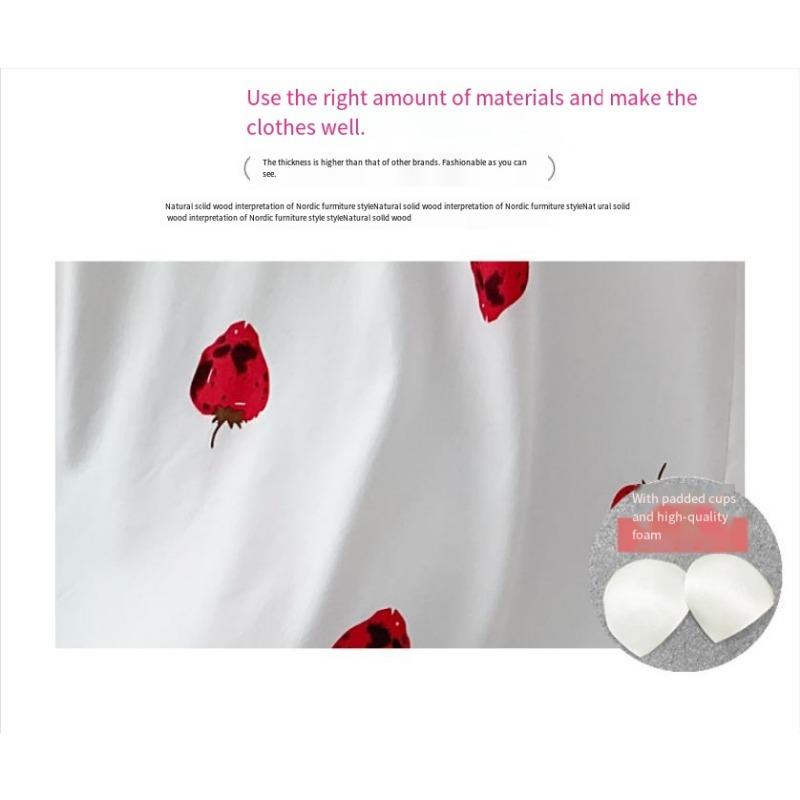 1PC Pajamas with Chest Pads, Women's Summer and Korean Version Suspender Pajamas, Loose Girls, Cute Students, Free Blindfolds