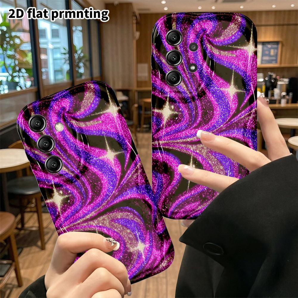 Phone case: 2D flat, suitable for Samsung Galaxy A34 A35 M05 M06 S20 S22 S21 FE Plus 5G protective case, swirl background, perfect Christmas and Hallo