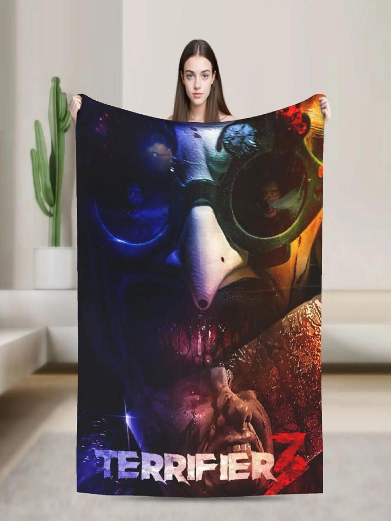 Terrifier  Horror Film Warm Plush Throw Blanket for Kids and Adults Soft Flannel Bedspread for Sofa Bed Living Room Decor
