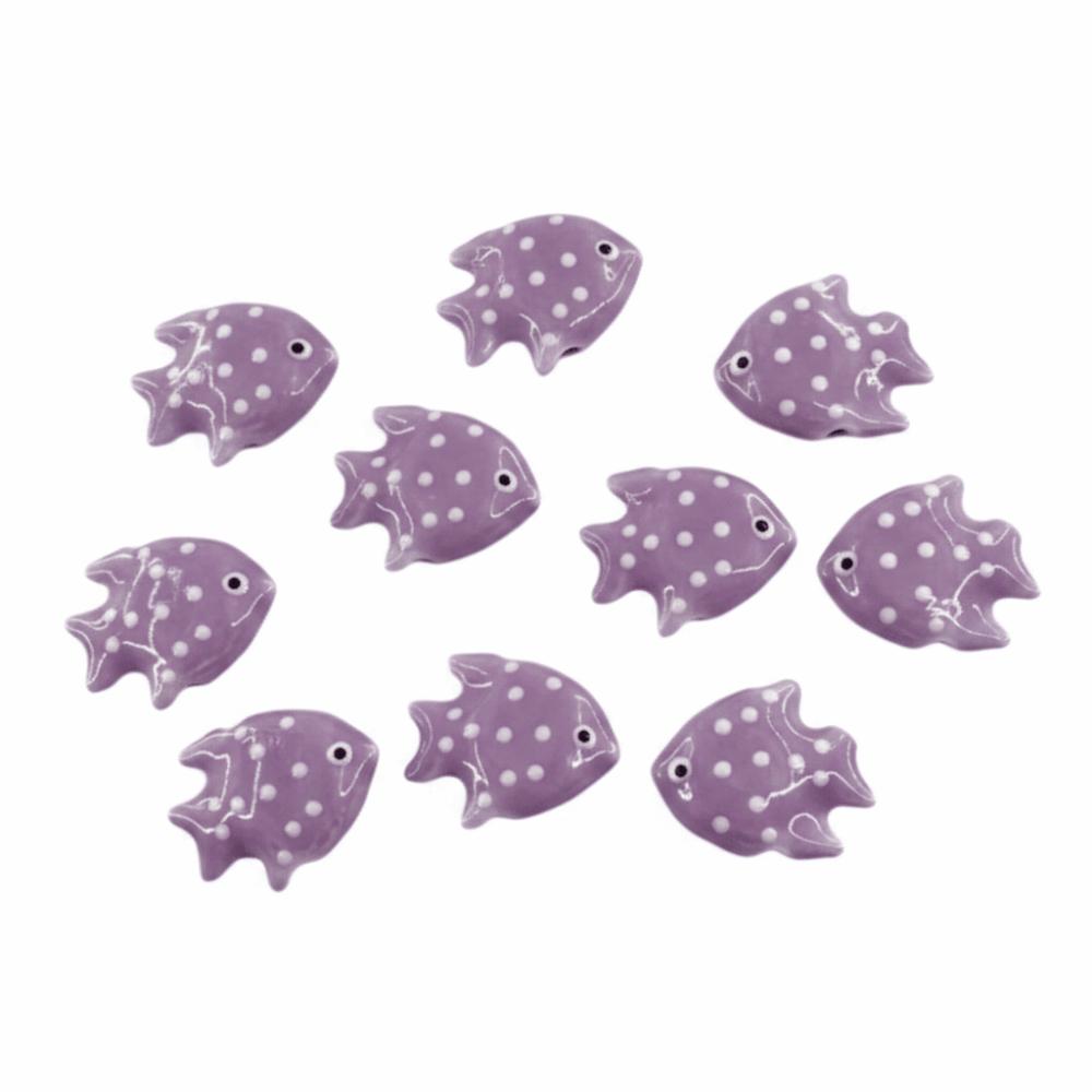Colorful Fish Ceramic Beads Kawaii Loose Beads Fun Tropical Spacer Beads  Bracelet