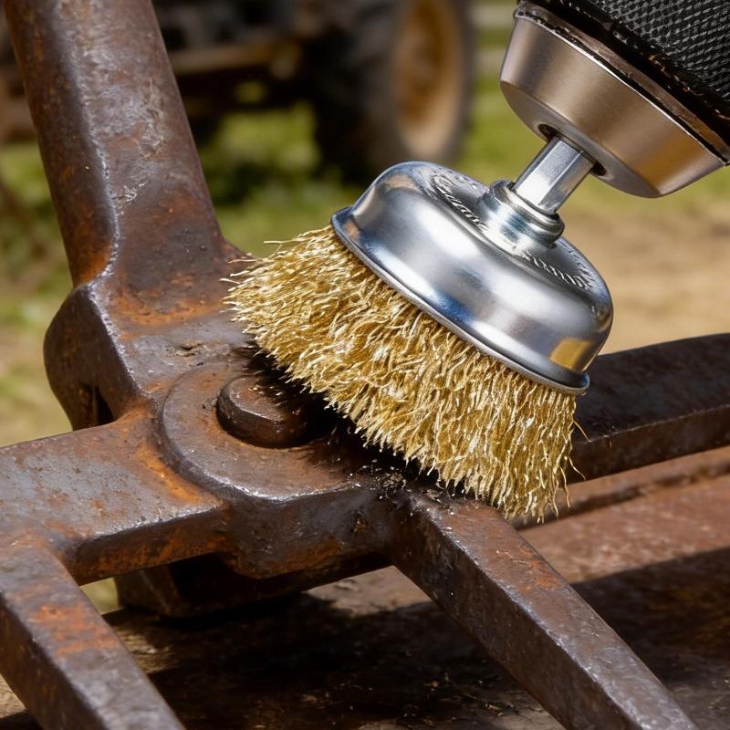 Hex Handle Electric Steel Wire Brush Stainless Steel Wire Brushes Silver Gold Rust Removal Polishing Wheel Brush Cleaning Tools