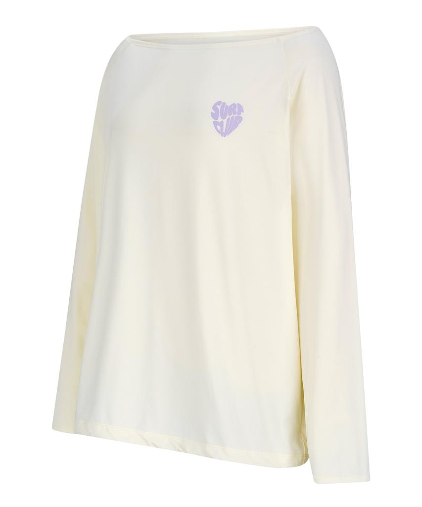 Leijibi [Set] Cotton Candy String Women'S Long Sleeve Rash Guard + Wrap Skirt Set (2 Colors)