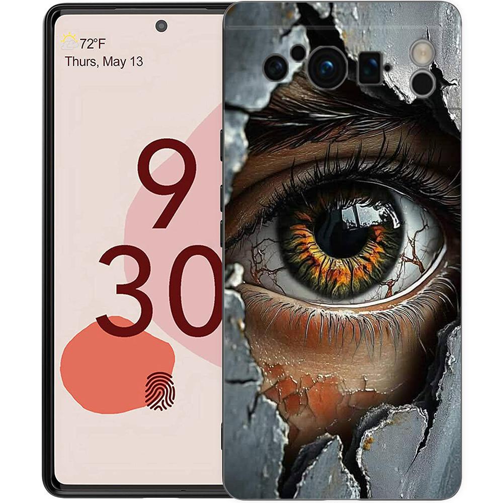 

Роскошный чехол для телефона Google Pixel 10 9 8 9A 8A 7 7A 6 Pro XL 6A 5G Черный Мягкая задняя крышка из ТПУ Узор Зловещий глаз Дьявола Pixel 9