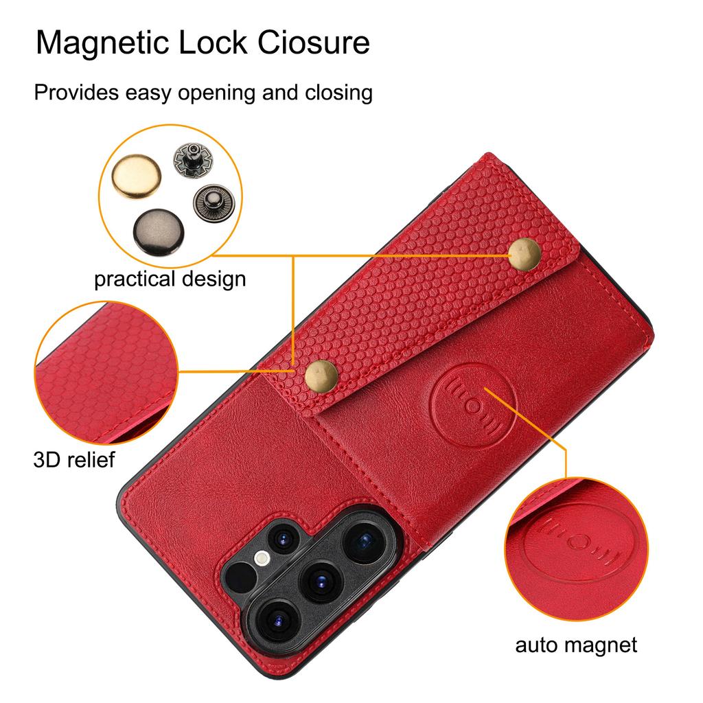 For Samsung Galaxy S26 Ultra Case with Card Slots Kickstand Leather + TPU Phone Cover