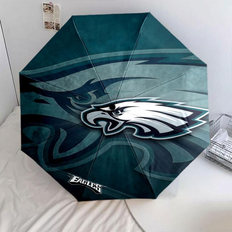 PHI Eagles pattern, automatic folding umbrella, portable and foldable design, 8 ribs, a Christmas or birthday gift.
