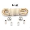 1Pair/2Pair New Metal Buckle Laces Unisex Quick-On/Off Shoelaces Oval Elastic Shoelace for Sneakers and Boots