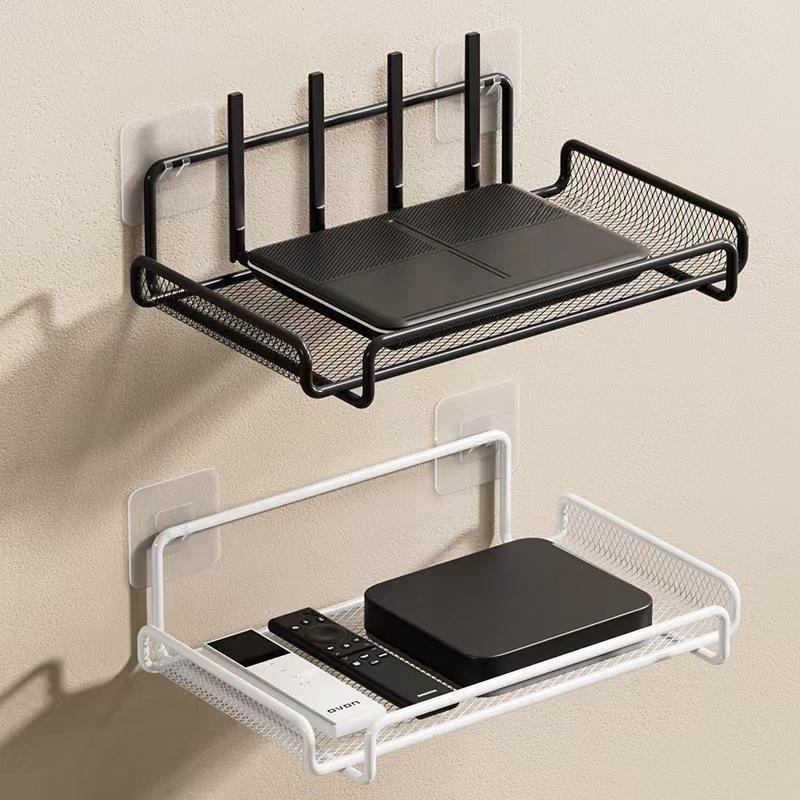 Stainless Steel Wall-Mounted Router Shelf No-Drill Space-Saving Organizer for TV Top Boxes Keys Small Items in Living Room 14700₽
