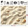 Ästhetischer 2D-Strand-Wandteppich, Sand mit Muschel- & Seestern-Hintergrund