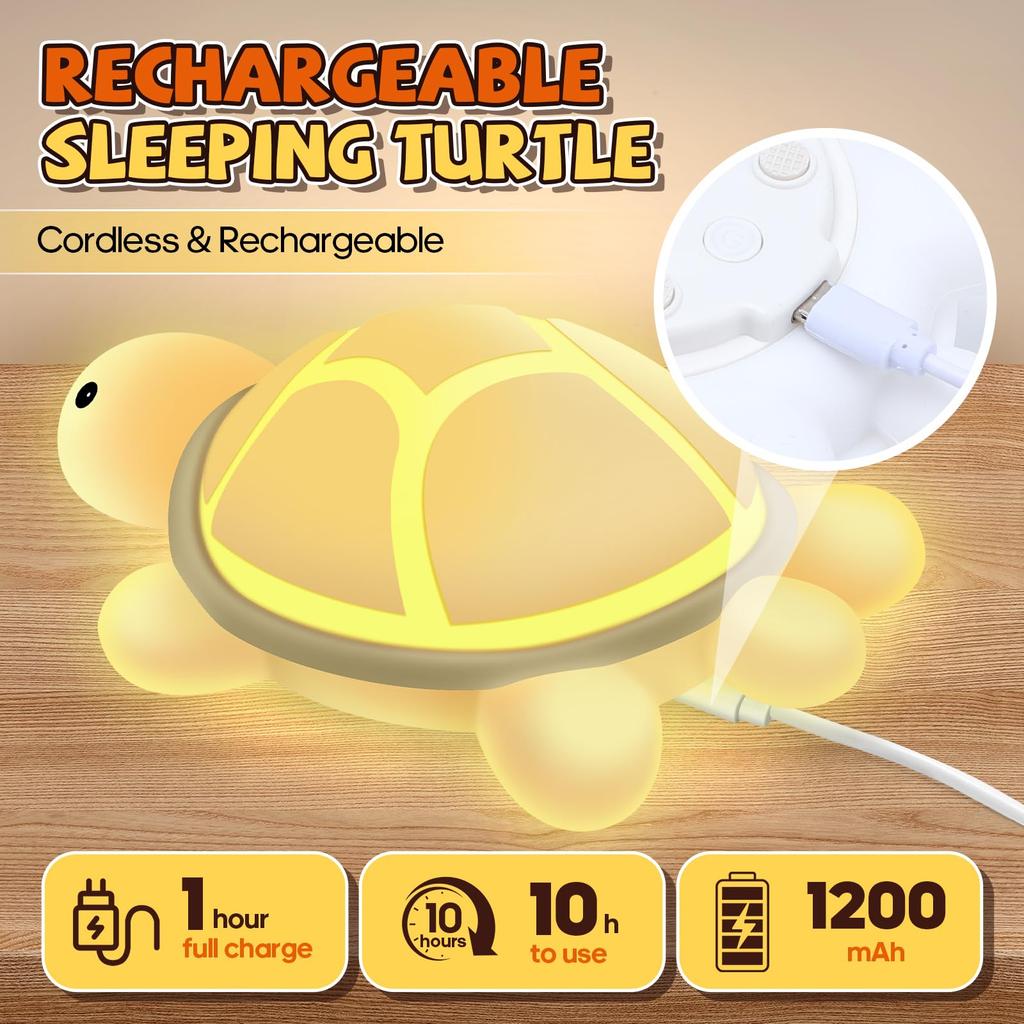 Rechargeable LED Night Light Silicone Animal Touch Lamp Dimming Timer Squishy BPA-Free for Breastfeeding Nursery Baby Room Decor
