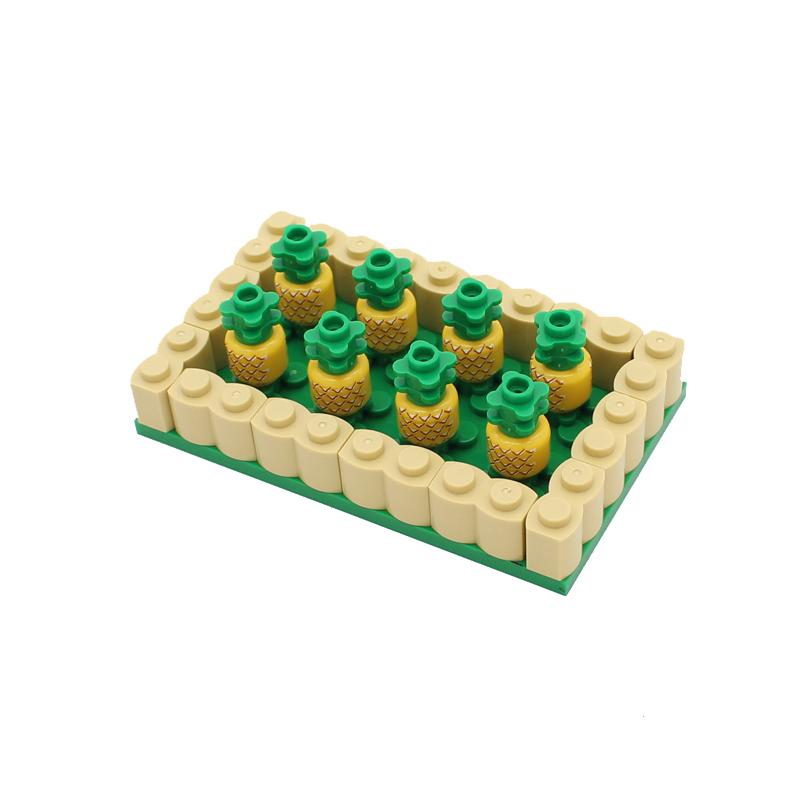 MOC Farm Cattle Horse Carriage Transport Stable Vegetable Garden Bricks Model Building Blocks Toys for Children Christmas Gifts