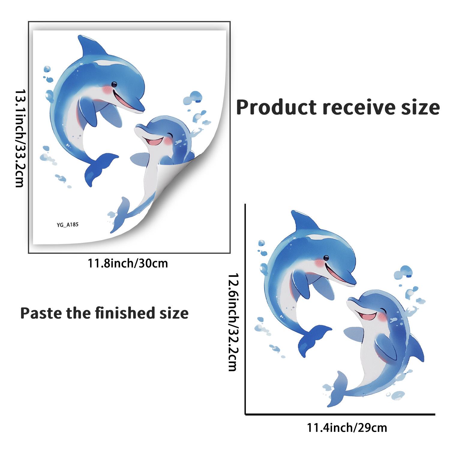 

Милые светящиеся наклейки на стену с дельфинами для декора ванной комнаты