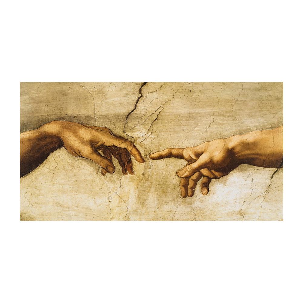 Famous Art Hand To Hand The Creation of Adam By Michelangelo Canvas Paintings Wall Pictures Posters and Prints for Living Room