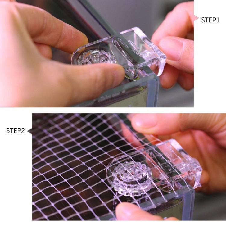 2 Pieces Fish for Tank Screen Net Clamp Anti-Jump Net Clip Clear Acrylic Clamps