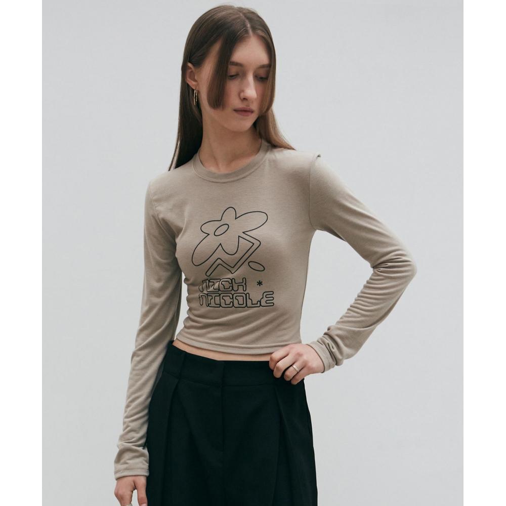 

NICKNICOLE PIXEL NICOLE LS CROP TEEBEIGE