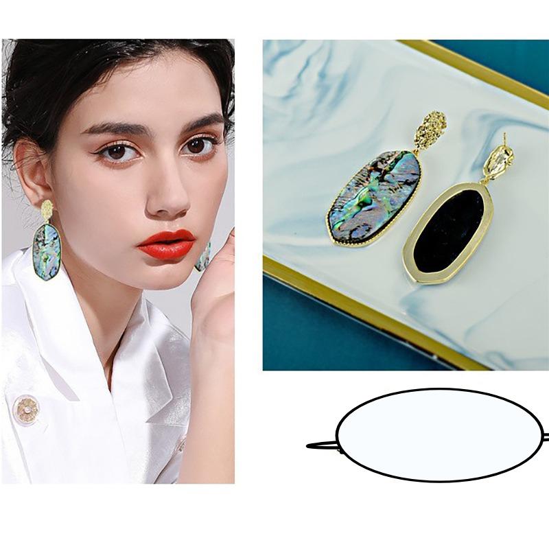 Trendy Accessories, Oval Pendant Earrings, Exquisite Shell Earrings, and High-end Earrings