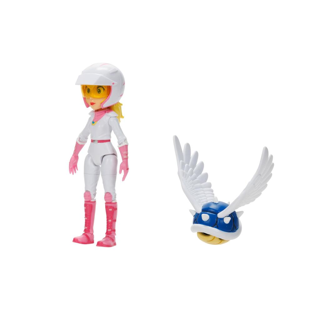 THE SUPER MARIO BROS. MOVIE 5-Inch Action Figure Series 2 Peach Figure in Motorcycle Outfit with Spiny Blue Shell