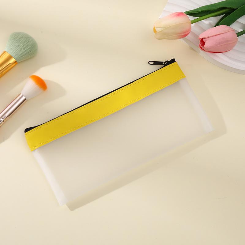 High-Value Transparent Frosted Pencil Case - Large Capacity Japanese & Korean Style Stationery Bag, Portable Ticket Storage, Logo Printable