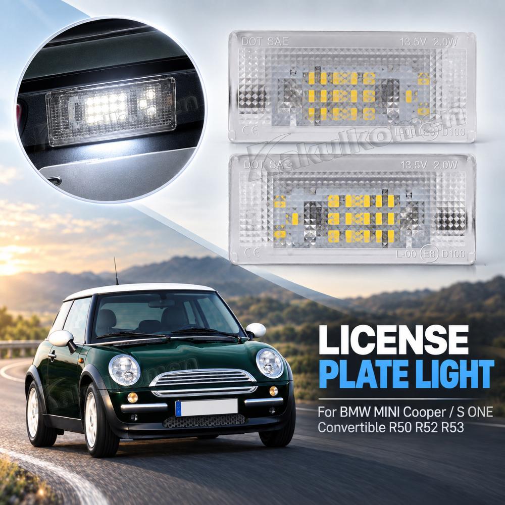 LED License Plate Lights Replacement For BMW Mini Cooper S R53 ONE R50 2001-2006 R52 Convertible 2004-2008 Car Accessories