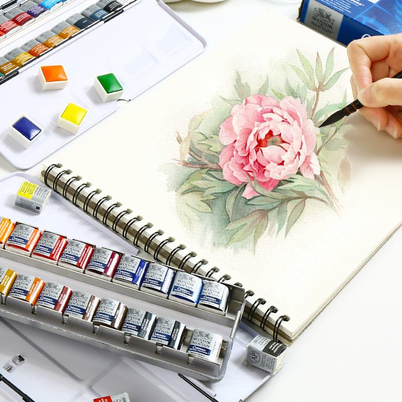 Winsor & Newton Cotman Artist Watercolor Set with Full/Half Pans In Portable Metal Box